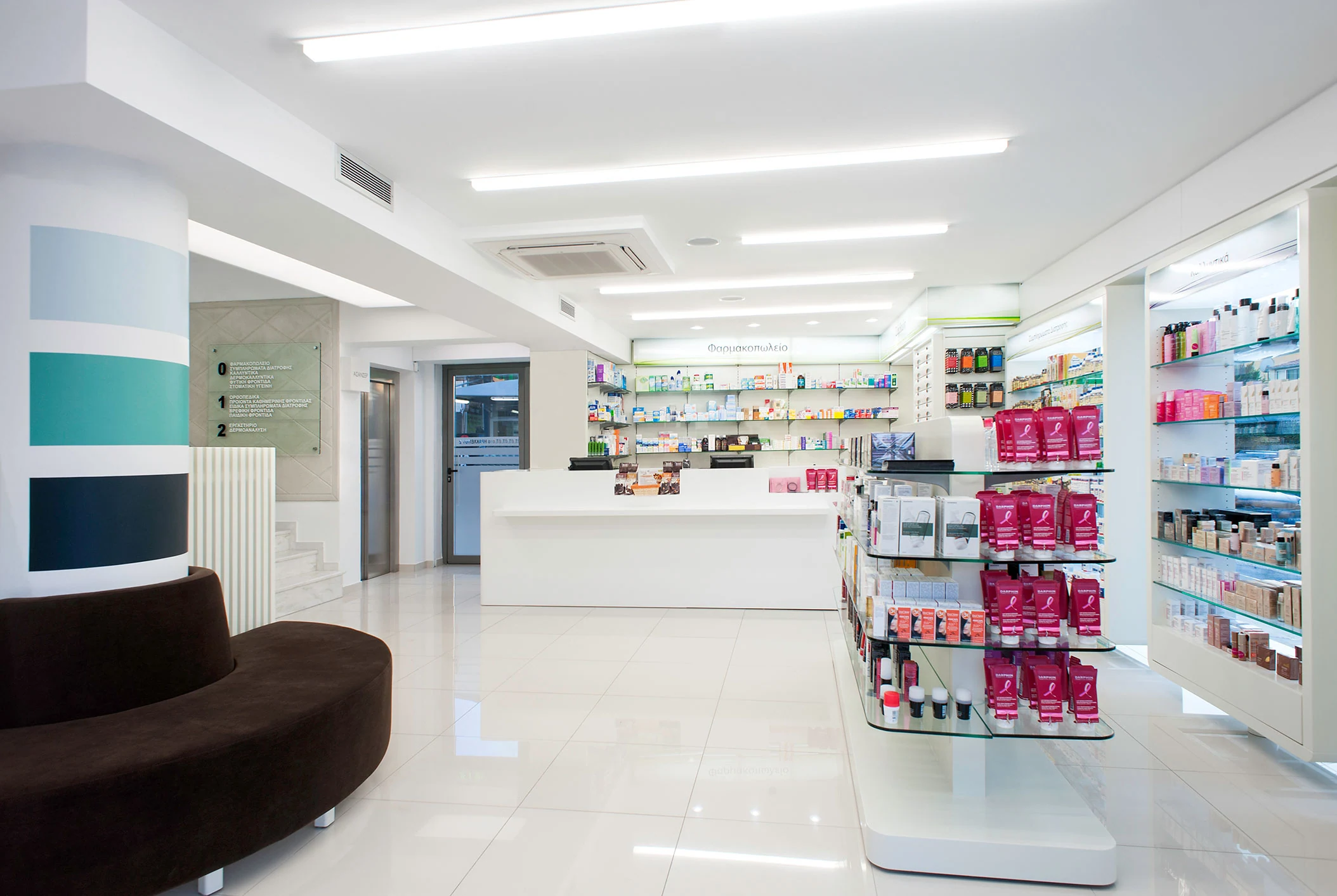 NOVO Pharmacy (ATHENS) custom furniture project by Spanopoulos Furniture